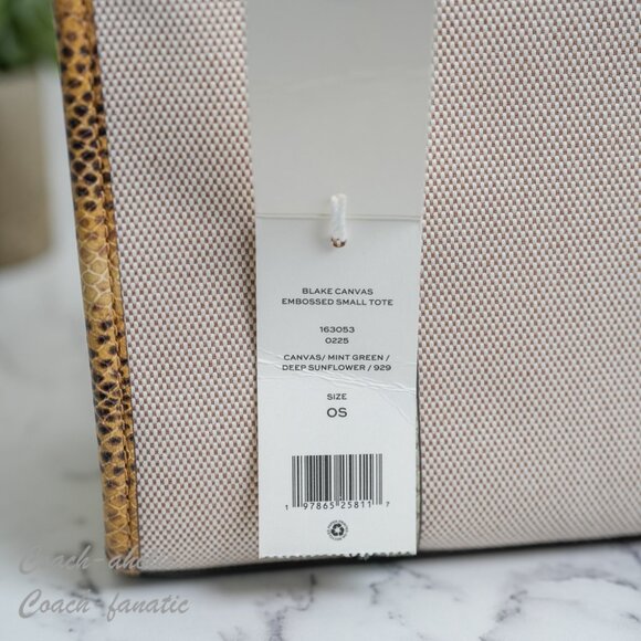 NWT Tory Burch Blake Canvas Embossed Small Tote Crossbody 163053 - Picture 7 of 7